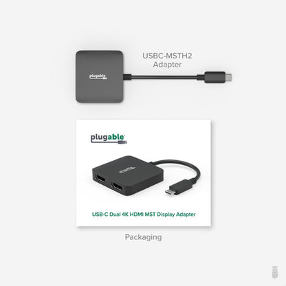 PLUGABLE USBC DUAL HDMI ADAPTER USB-C DUAL 4K HDMI DISPLAY ADAPTER