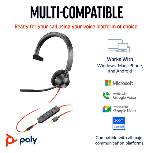 POLY BW3315 USB-C HS 3.5MMP USB-C/A