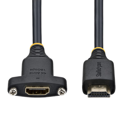 PANEL MOUNT HDMI CABLE 4K 60HZ HDMI MALE TO FEMALE EXTENSION CABLE (HDMI2PNLFM-1M)
