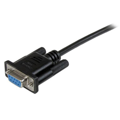 1M FEMALE TO FEMALE RS232 SERIAL NULL MODEM CABLE BLACK