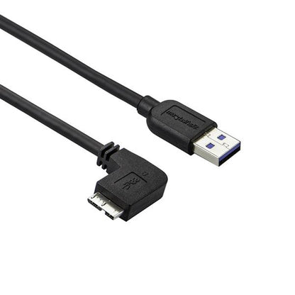 USB 3.0 TO MICRO B CABLE 3FT 1M SLIM LEFT ANGLE MICRO USB CABLE