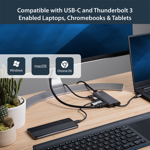 USB C MULTIPORT ADAPTER - HDMI 4K - 2XA 1XC - MINI TRAVEL DOCK