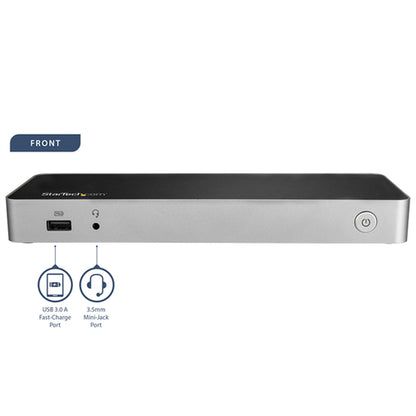 DUAL MONITOR USB C DOCK 60W POWER DELIVERY 4K DOCKING STATION