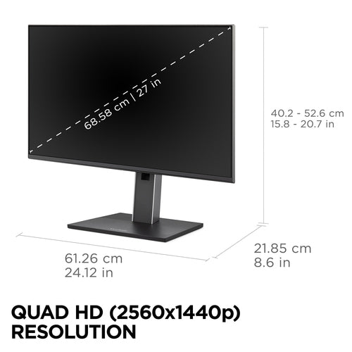 27IN IPS ERGONOMIC MONITOR WITH 2560 X 144065W USB-C