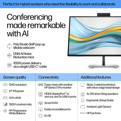 SMART BUY S5 PRO 527PM QHD USB-C CONF MNTR (9E0Y9UT#ABA)