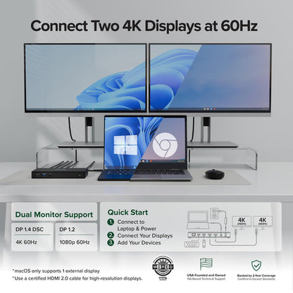 PLUGABLE USBC DUAL HDMI PD DOCK USB-C DUAL HDMI DOCKING STATION 65W