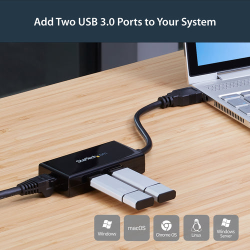 USB 3.0 HUB WITH ETHERNET GIGABIT NETWORK ADAPTER W/ USB