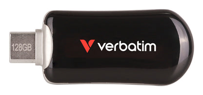 VERBATIM 128GB PLECTRA USB-C FLASH DRIVE BLACK