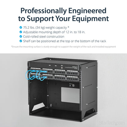 8U WALL MOUNT PATCH PANEL RACK SERVER EQUIPMENT NETWORK RACK SHELF