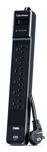 CYBERPOWER CSP604UC SURGE 1500J 4 CORD USB-AC BLACK