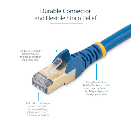 25FT BLUE CAT6A ETHERNET CABLE SNAGLESS RJ45 UTP PATCH CABLE CORD