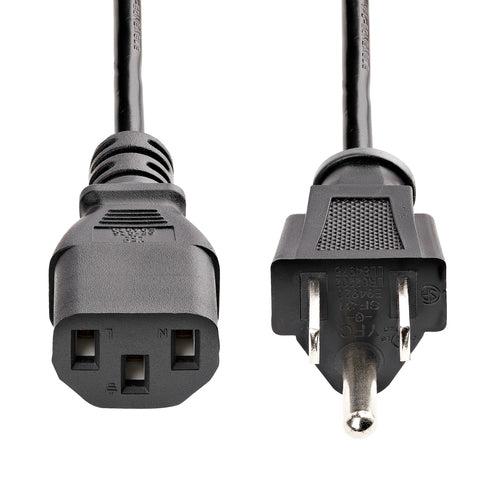 6FT COMPUTER POWER CORD NEMA 5-15P TO C13 AC POWER MONITOR CABLE