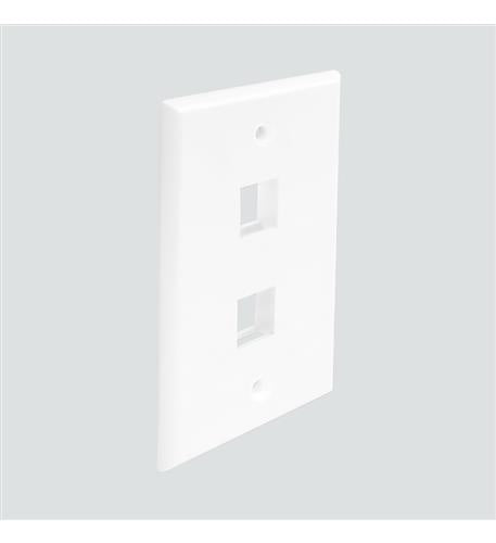 FP02PWH FACEPLATE 2 PORT WHITE