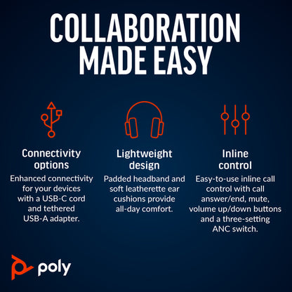 POLY BW 8225-M USB-C HS USB-C/A +USB-C/A