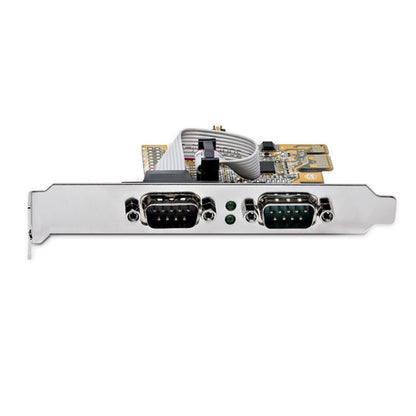 PCIE DUAL SERIAL PORT CARD - 16C1050 UART 5V/12V STATUS LIGHTS
