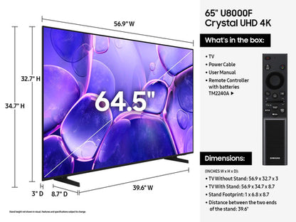 BSTOCK 2025 65IN U8000F UHD 4K TV U8000F SERIES CRYSTAL UHD TO BE (UN65U8000FFXZA)
