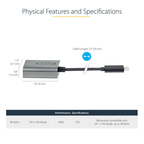 USB C TO DISPLAYPORT ADAPTER USB TYPE C TO DP - USBC TO DP 8K30