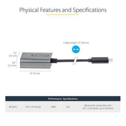 USB C TO DISPLAYPORT ADAPTER USB TYPE C TO DP - USBC TO DP 8K30