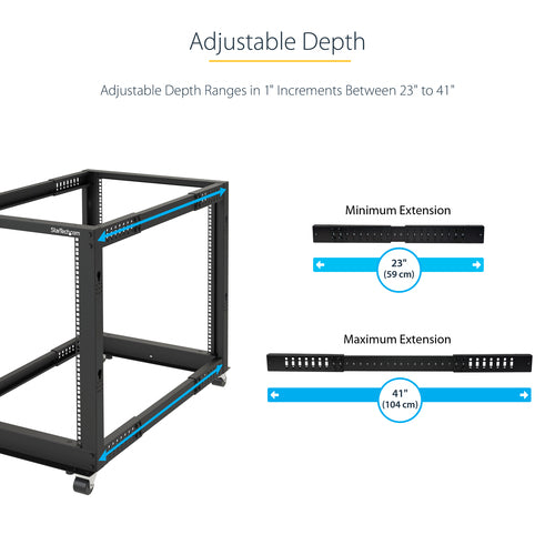 15U OPEN FRAME SERVER RACK 4 POST NETWORK EQUIPMENT RACK
