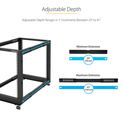 15U OPEN FRAME SERVER RACK 4 POST NETWORK EQUIPMENT RACK