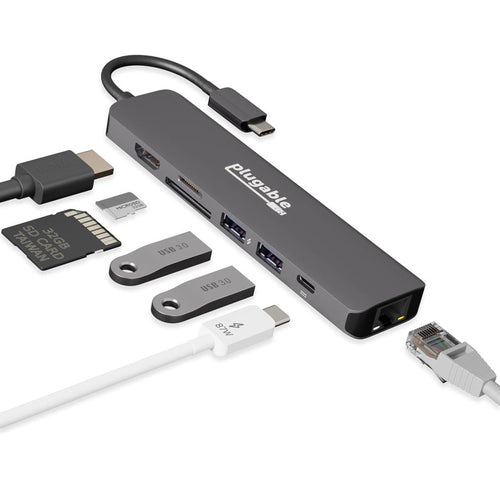 PLUGABLE USBC-7IN1E 7-IN-1 USB C HUB ADAPTER
