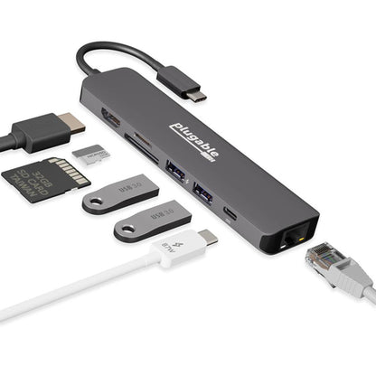 PLUGABLE USBC-7IN1E 7-IN-1 USB C HUB ADAPTER