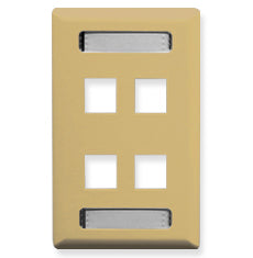 FACEPLATE- ID- 1-GANG- 4-PORT- IVORY