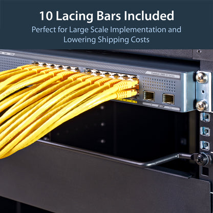 CABLE LACING BAR HORIZONTAL 10PACK SERVER RACK CABLE MANAGEMENT
