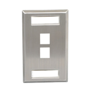 FACEPLATE- ID- STAINLESS- 1-GANG- 2-PORT