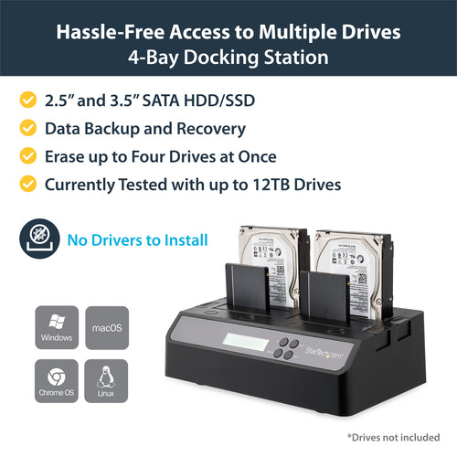 4BAY HARD DRIVE DUPLICATOR DOCK HDD SSD CLONER WIPER DISK ERASER