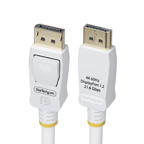 DISPLAYPORT 1.2 CABLE 4K 60HZ 6FT WHITE VESA CERTIFIED DP 1.2