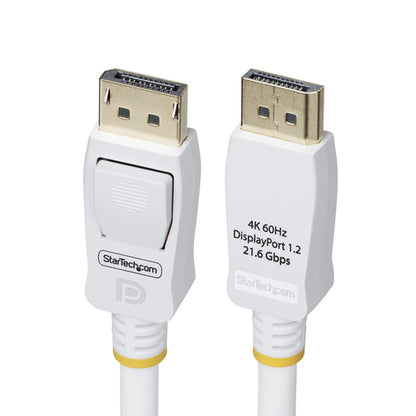 DISPLAYPORT 1.2 CABLE 4K 60HZ 6FT WHITE VESA CERTIFIED DP 1.2