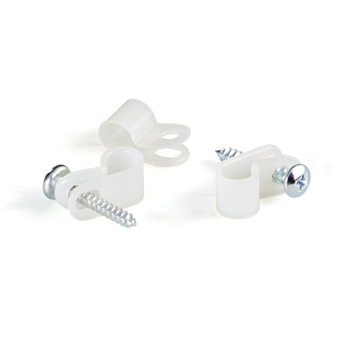 100PK SCREW MOUNT CABLE CLAMP 8MM R TYPE CABLE FASTENER HOLDER
