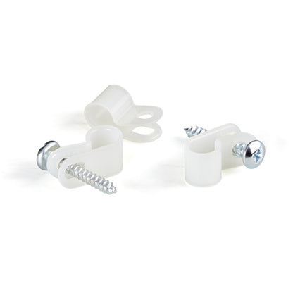 100PK SCREW MOUNT CABLE CLAMP 8MM R TYPE CABLE FASTENER HOLDER