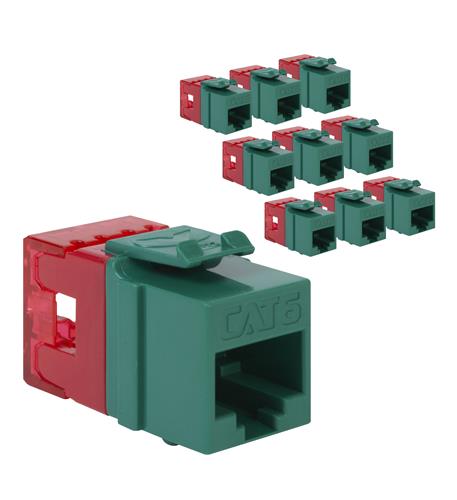MODULE, CAT 6, HD, 10 PK, GREEN
