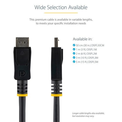 2M CERTIFIED DISPLAYPORT 1.2 CABLE - DP TO DP - 4K X 2K