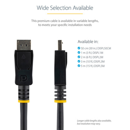 2M CERTIFIED DISPLAYPORT 1.2 CABLE - DP TO DP - 4K X 2K