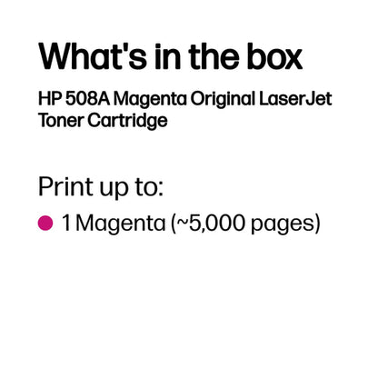 508A MAGENTA TONER CARTRIDGE FOR LASERJET