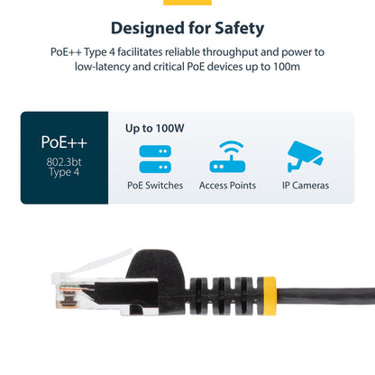 10FT BLACK CAT6 ETHERNET CABLE SLIM SNAGLESS RJ45 UTP PATCH CABLE