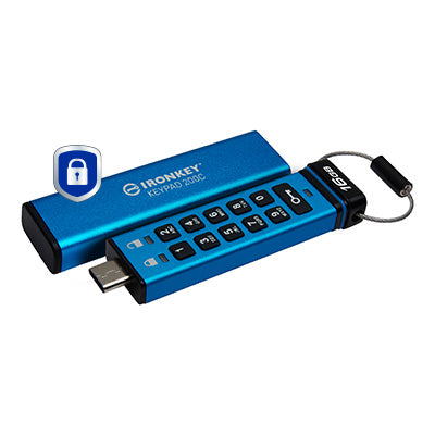 16GB USB-C IRONKEY KEYPAD 200C FIPS 140-3 LVL 3 (PENDING) AES-256