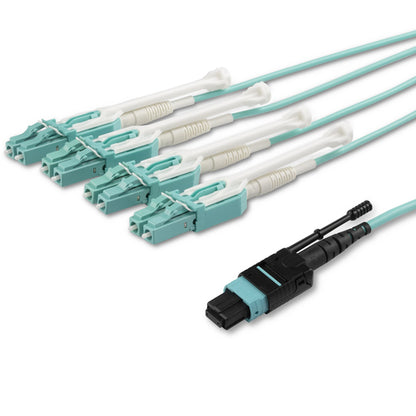 5M MTP TO LC BREAKOUT CABLE OM3 PLENUM MPO MULTIMODE FIBER CABLE