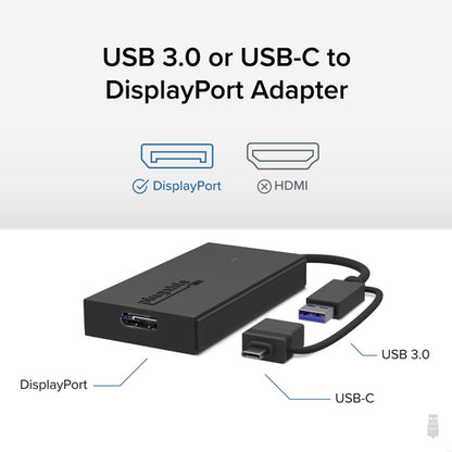 PLUGABLE USB3 USBC - DP ADAPTER USBC DISPLAYPORT GRAPHICS ADAPTER