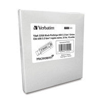 10PK 32GB VERBATIM USB BLK PINSTRIPE 3.0 FLASH DRIVE-RETRACT