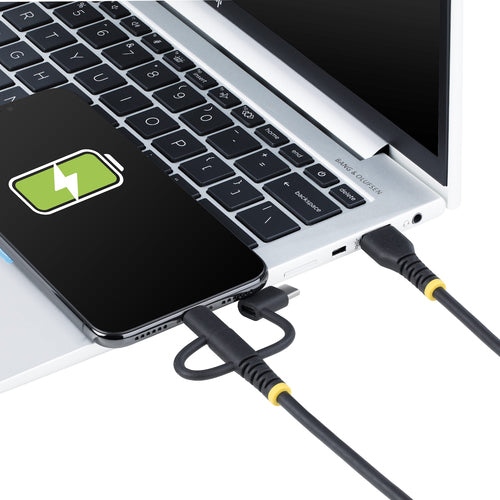 RUGGED USB MULTI CHARGING CABLE USB TO LIGHTNING/MICRO-USB/TYPE-C