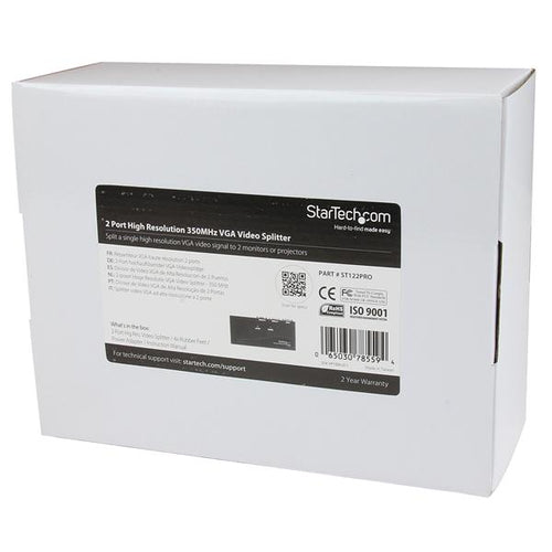 2PORT HIGH RESOLUTION VGA VIDEO SPLITTER 350 MHZ