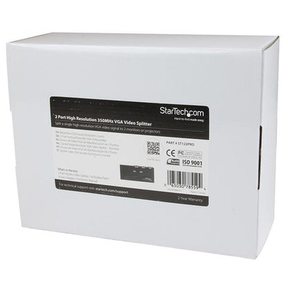 2PORT HIGH RESOLUTION VGA VIDEO SPLITTER 350 MHZ