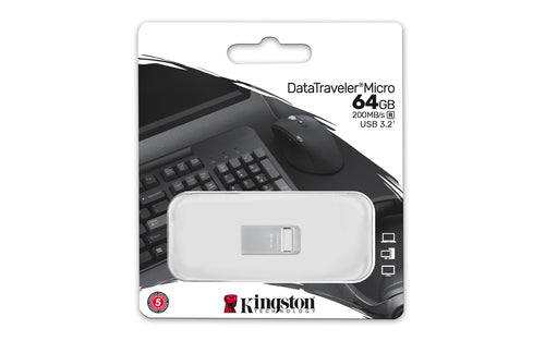 64GB DATATRAVELER MICRO 200MB/S METAL USB 3.2 GEN 1 (DTMC3G2/64GB)