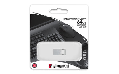 64GB DATATRAVELER MICRO 200MB/S METAL USB 3.2 GEN 1 (DTMC3G2/64GB)
