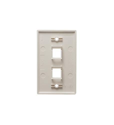 FACEPLATE, FLAT, 1-GANG, 2-PORT, ALMOND