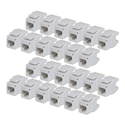 CAT6 UTP KEYSTONE JACK 24-PACK 180-DEGREE 110 PUNCH DOWN WHITE